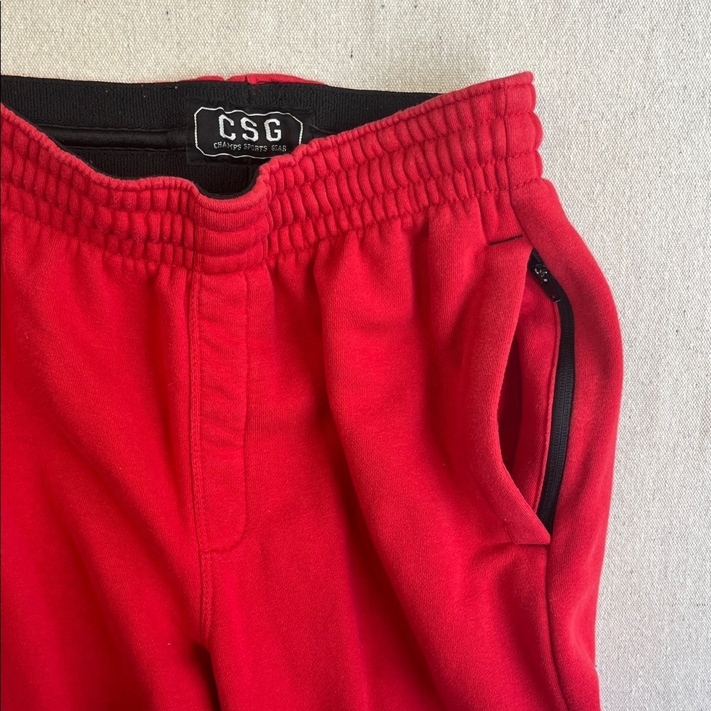 CSG Champs Sports Gear Red Jogger Sweatpants Men’s Medium Athleisure - Picture 5 of 8